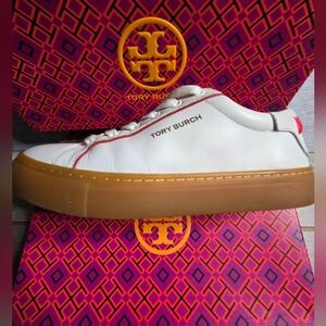 Tory Burch Olive Gum Sole Court Sneakers